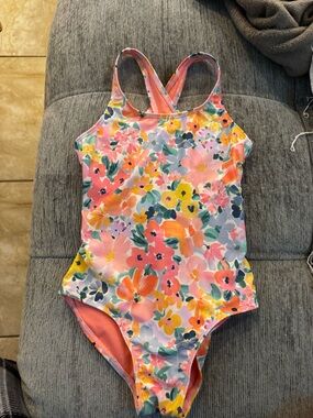 Cat & Jack Floral One-Piece Swimsuit - Pink Multicolor